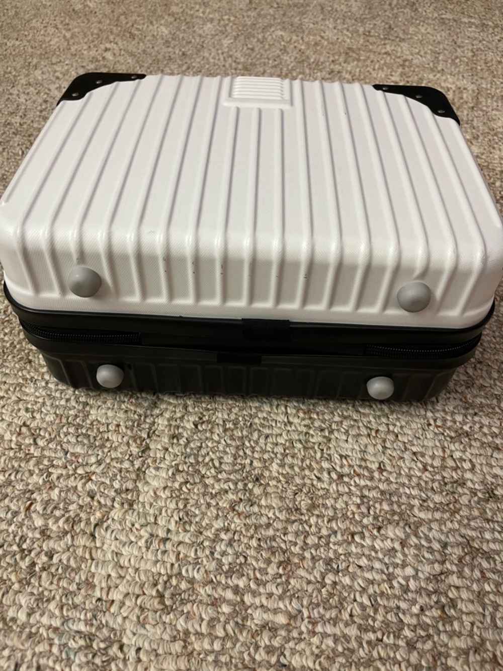 White & Black Hard-Shell Carry Case Travel & Work Bag - Picture 5 of 5